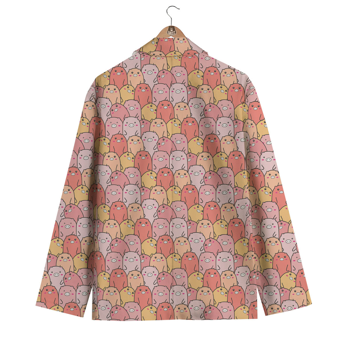 Pattern Pig Print Men's Blazer-grizzshop