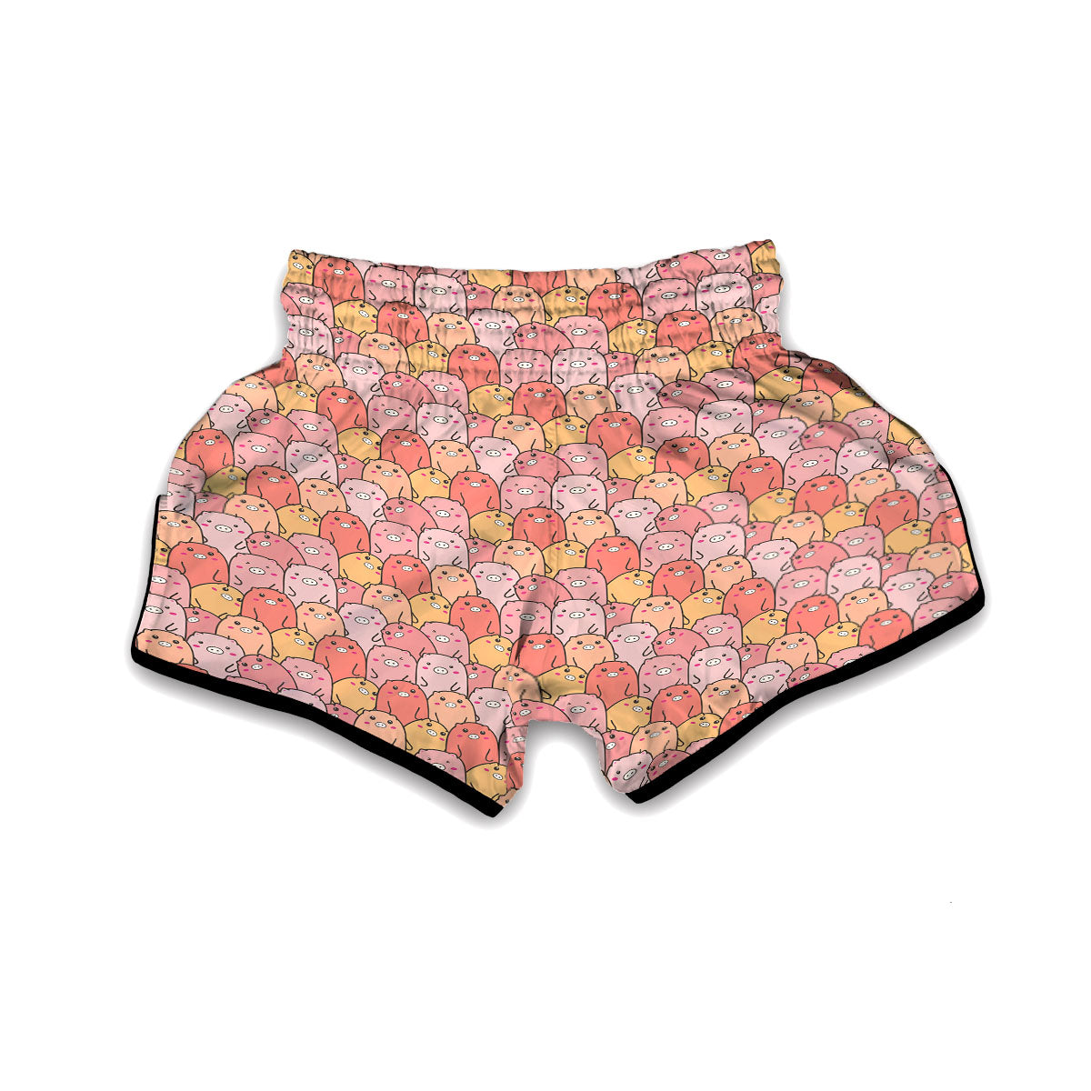 Pattern Pig Print Muay Thai Boxing Shorts-grizzshop