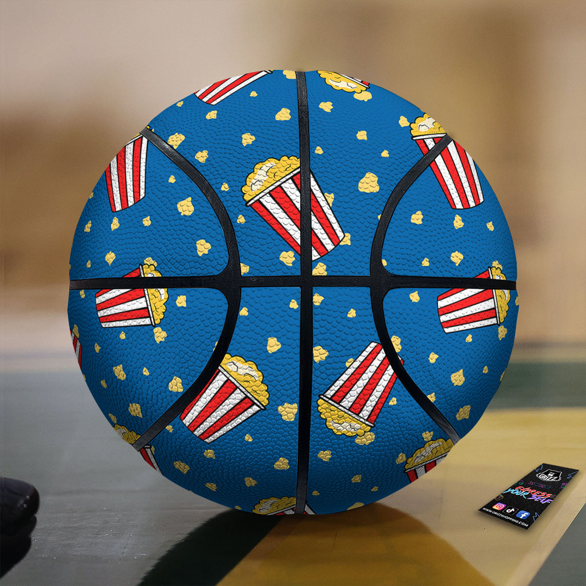Pattern Popcorn Print Basketball-grizzshop