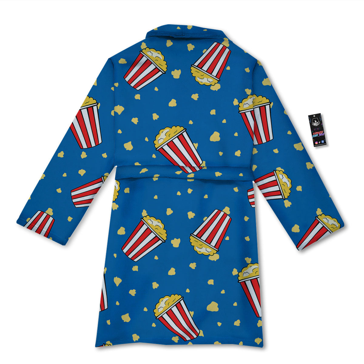 Pattern Popcorn Print Bathrobe-grizzshop