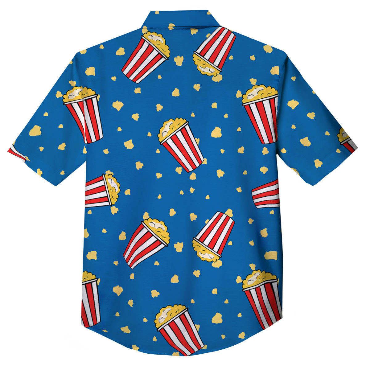 Pattern Popcorn Print Button Up Shirt-grizzshop