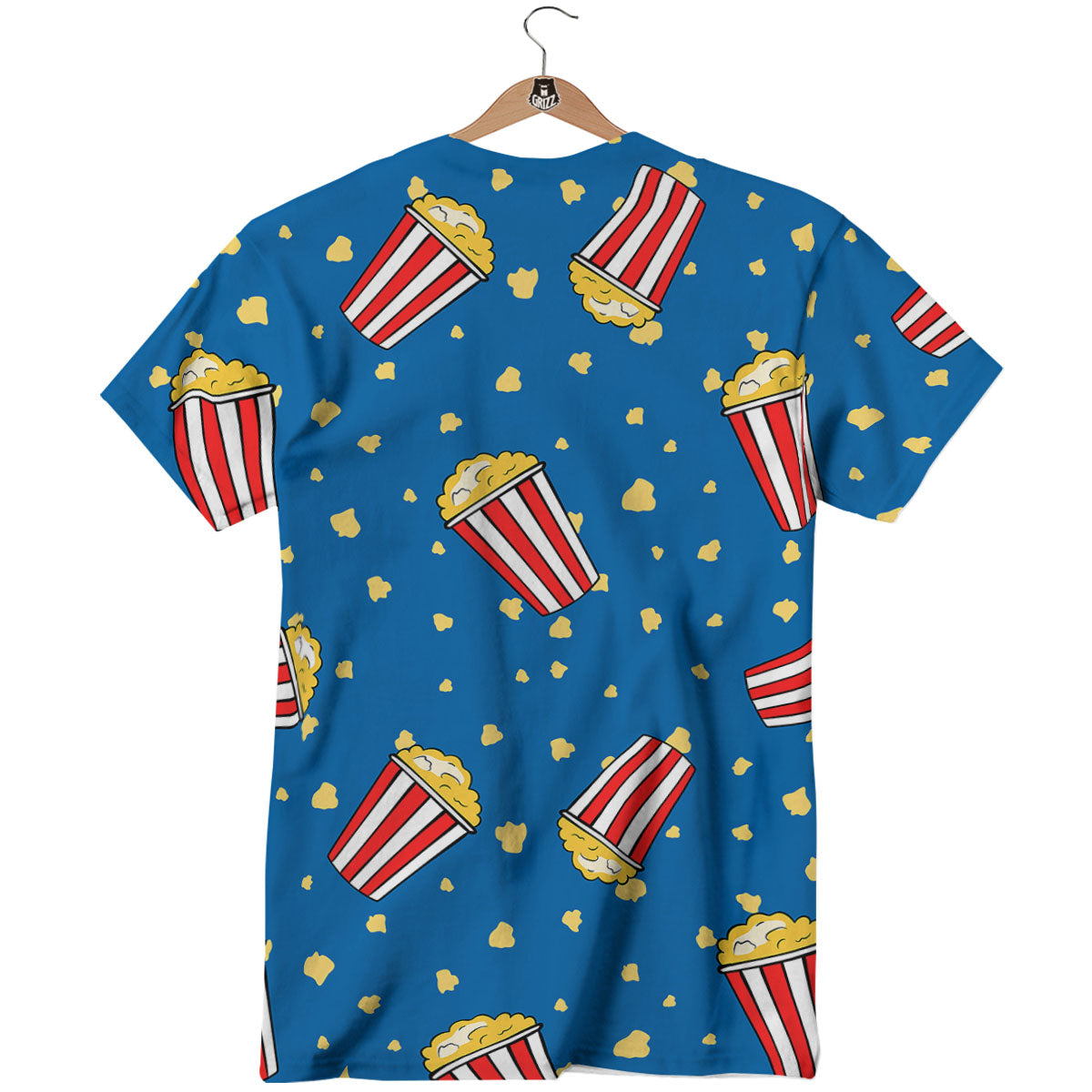 Pattern Popcorn Print T-Shirt-grizzshop