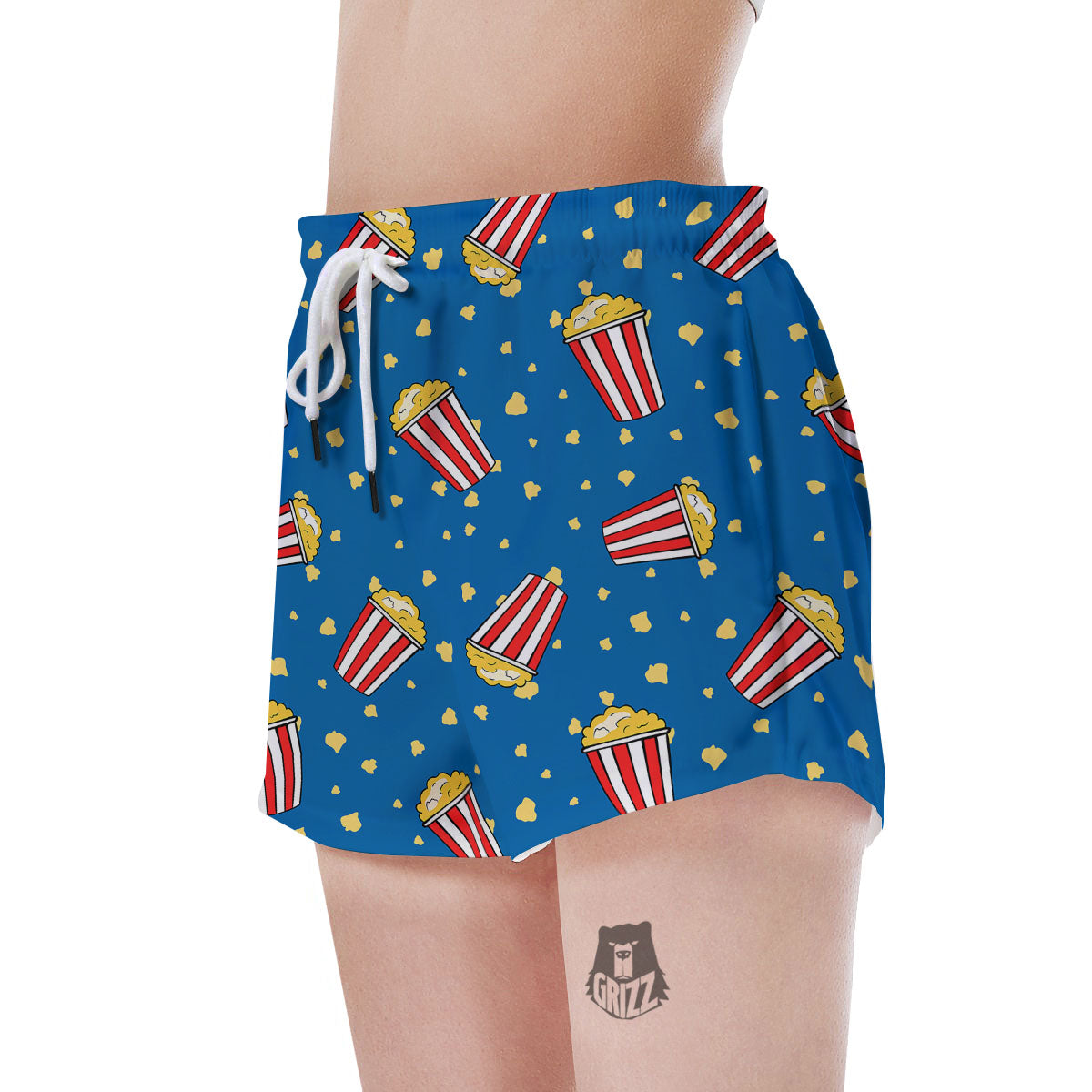 Pattern Popcorn Print Women's Shorts-grizzshop