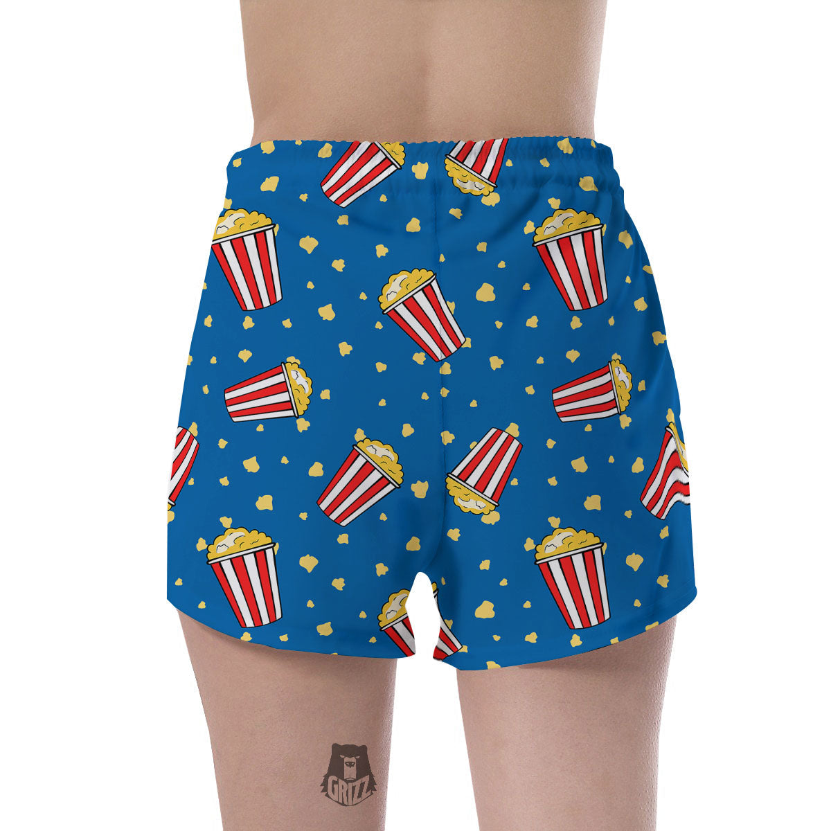 Pattern Popcorn Print Women's Shorts-grizzshop
