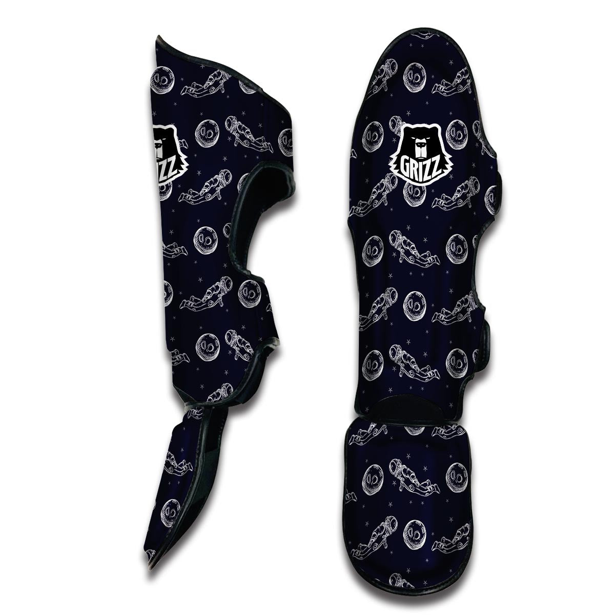 Pattern Print Astronaut Muay Thai Shin Guards-grizzshop