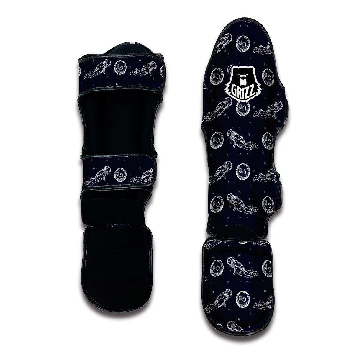 Pattern Print Astronaut Muay Thai Shin Guards-grizzshop