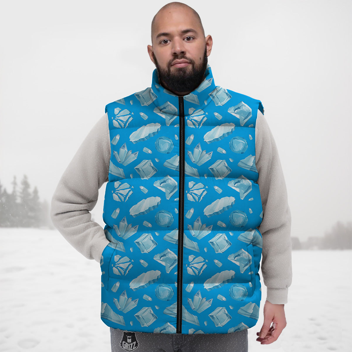 Pattern Print Baby Panda Down Vest