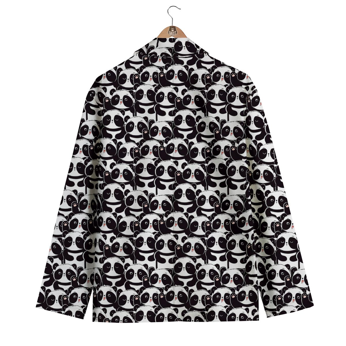 Pattern Print Baby Panda Men's Blazer-grizzshop