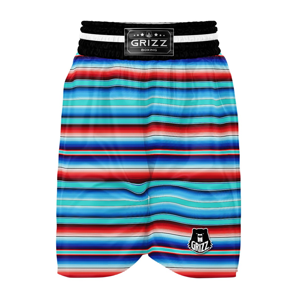 Pattern Print Baja Mexican Blanket Serape Boxing Shorts-grizzshop