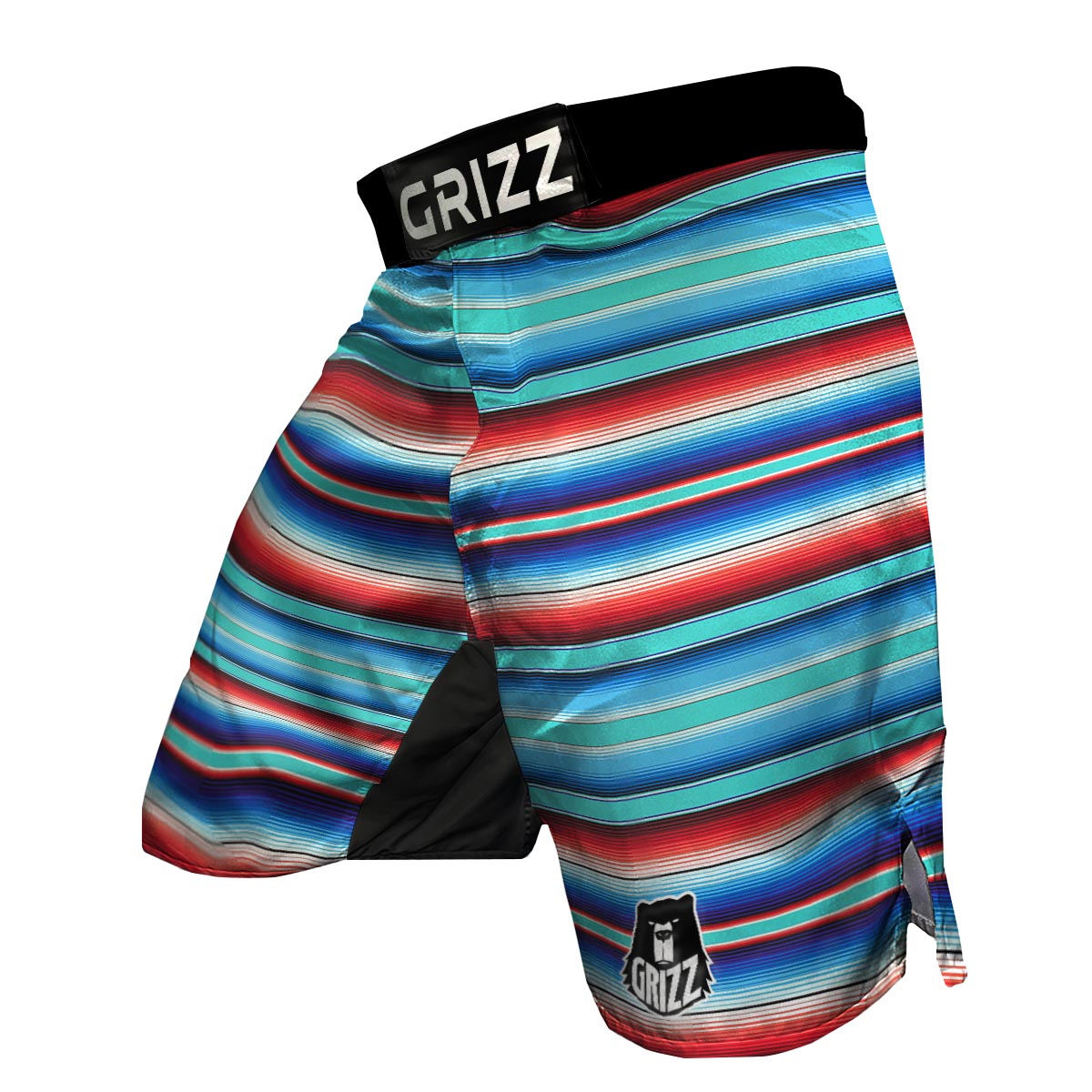 Pattern Print Baja Mexican Blanket Serape MMA Shorts-grizzshop