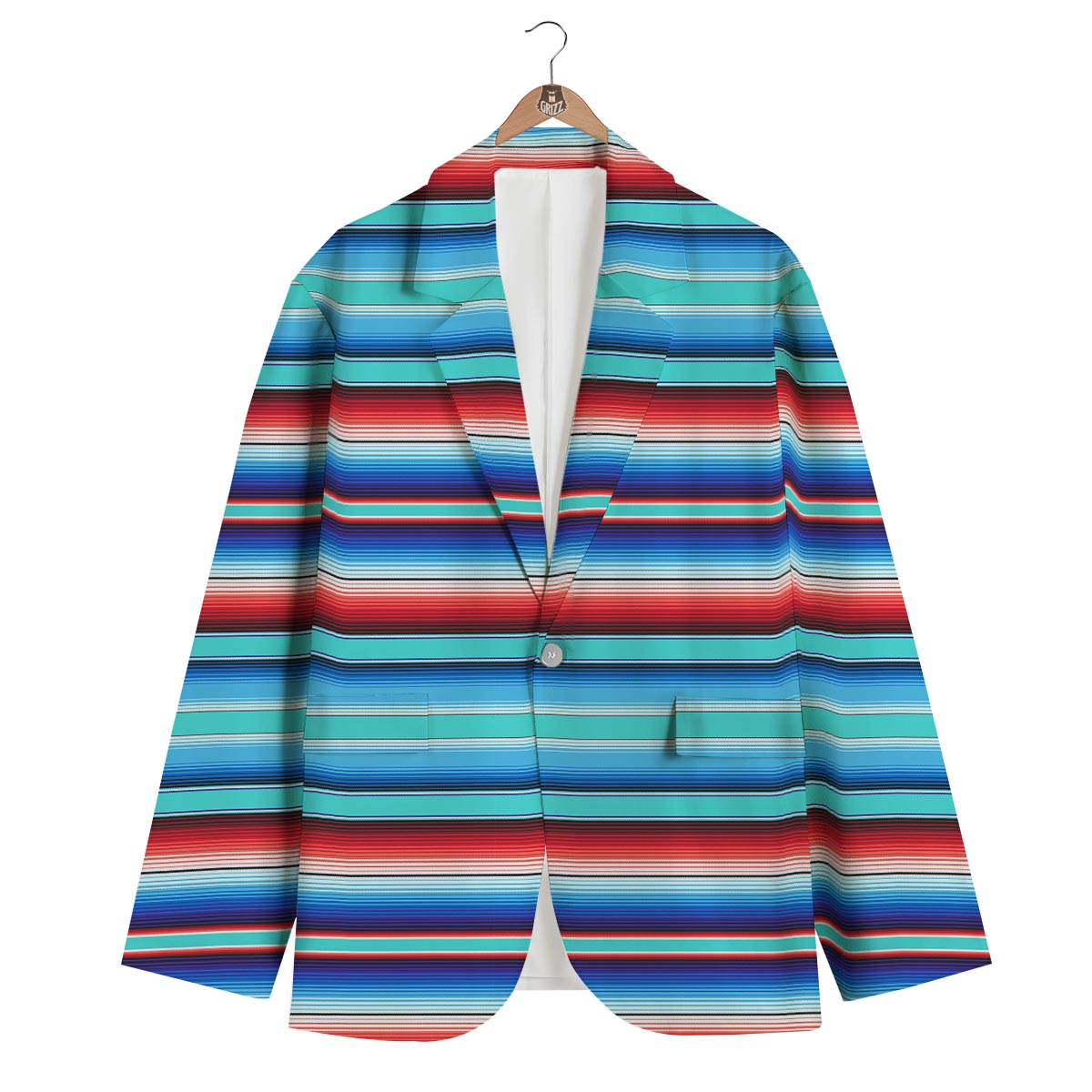 Pattern Print Baja Mexican Blanket Serape Men's Blazer-grizzshop