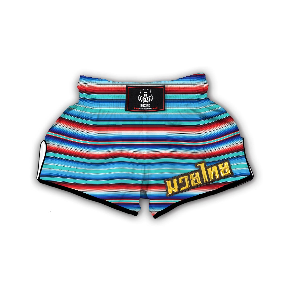Pattern Print Baja Mexican Blanket Serape Muay Thai Boxing Shorts-grizzshop