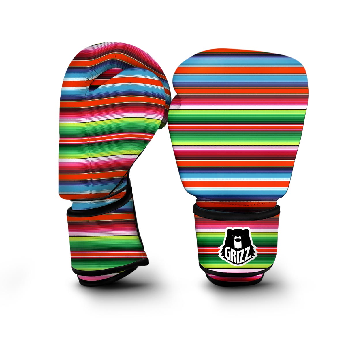 Pattern Print Baja Serape Mexican Blanket Boxing Gloves-grizzshop