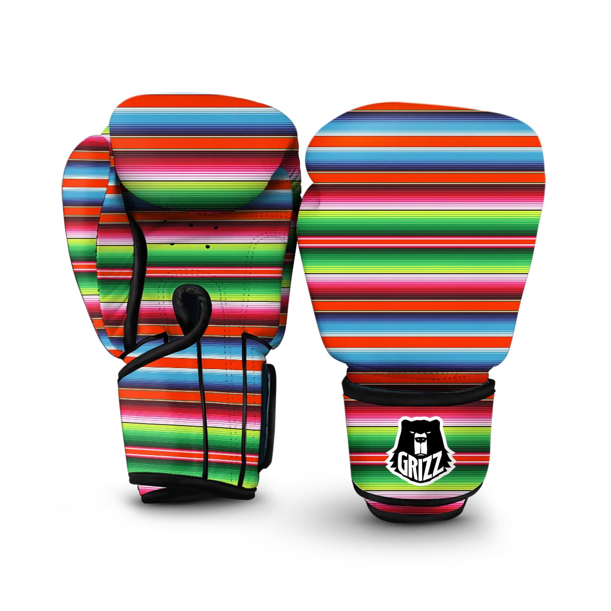Pattern Print Baja Serape Mexican Blanket Boxing Gloves-grizzshop