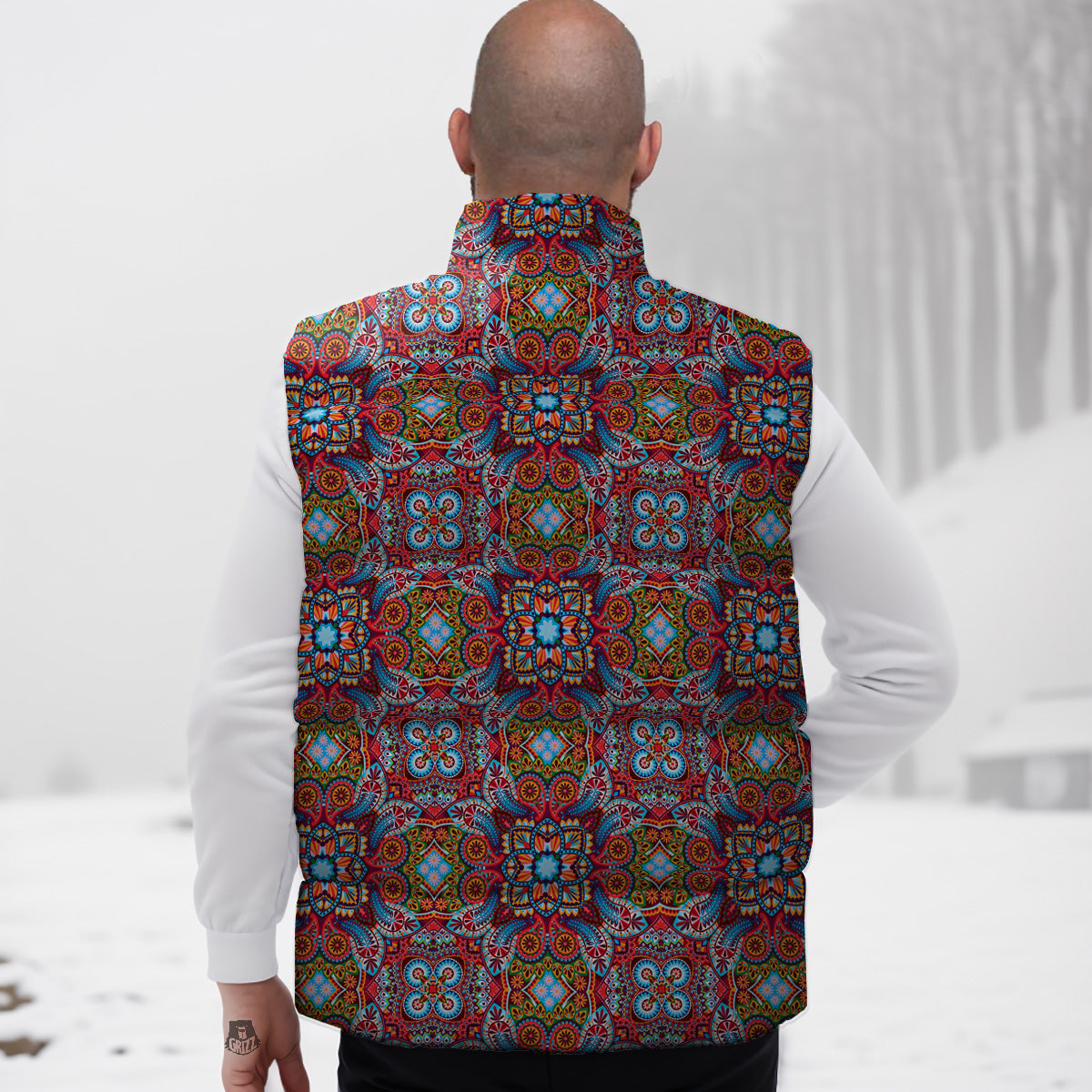 Pattern Print Baja Serape Mexican Blanket Down Vest