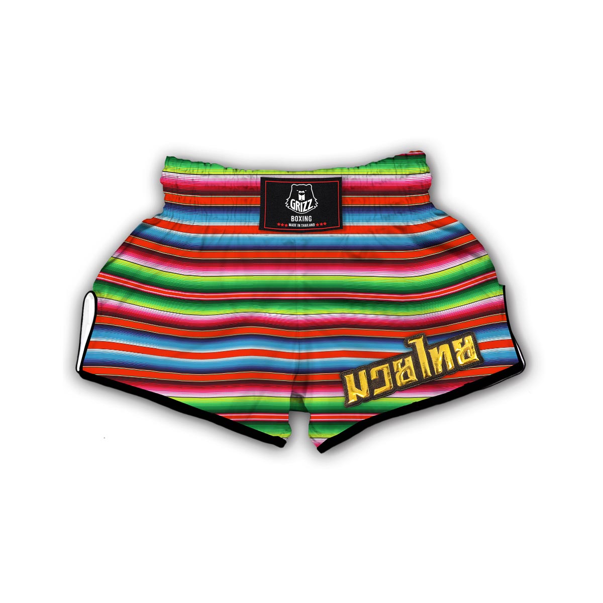 Pattern Print Baja Serape Mexican Blanket Muay Thai Boxing Shorts-grizzshop