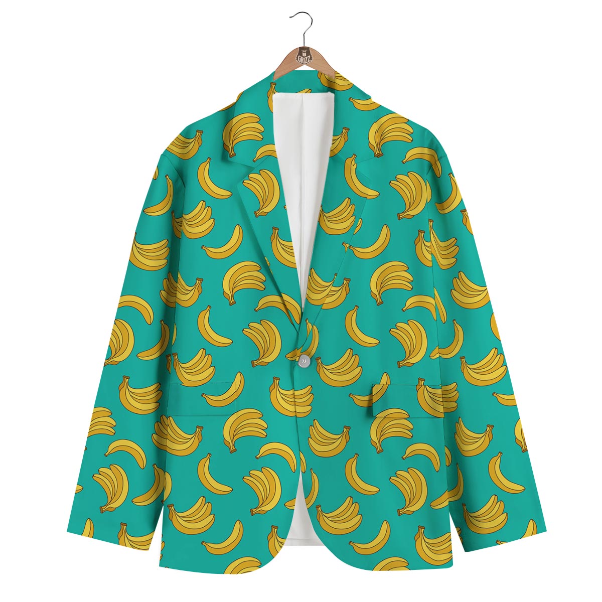 Pattern Print Banana Men's Blazer-grizzshop
