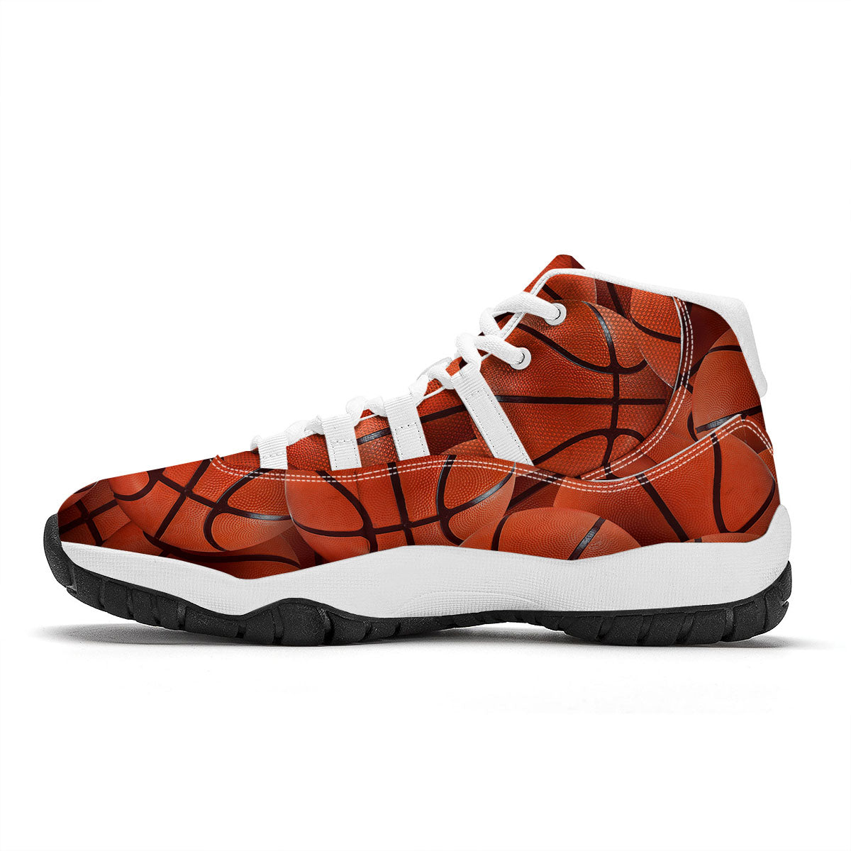 Pattern Print Basketball White Bball Shoes-grizzshop