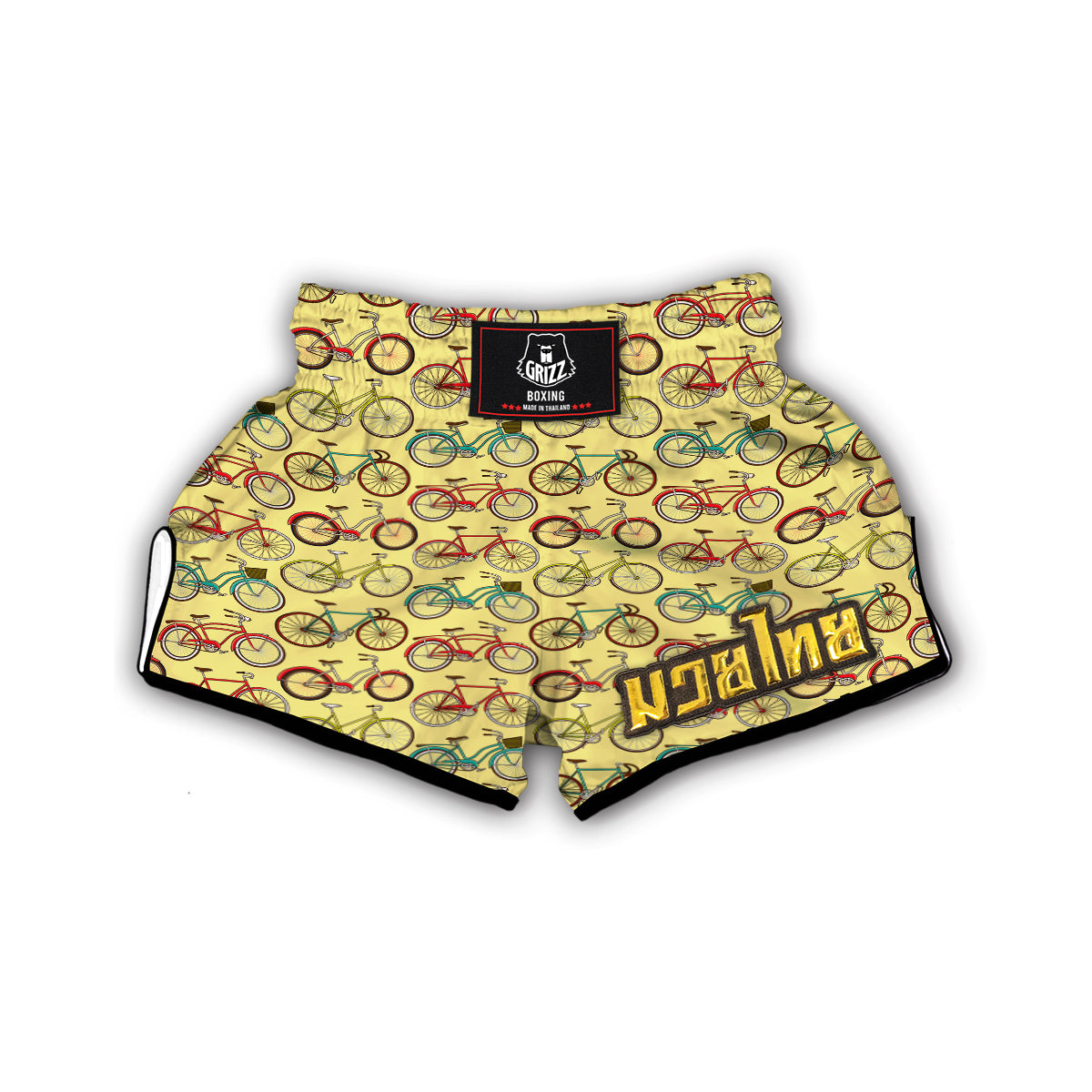 Pattern Print Bicycle Muay Thai Boxing Shorts-grizzshop