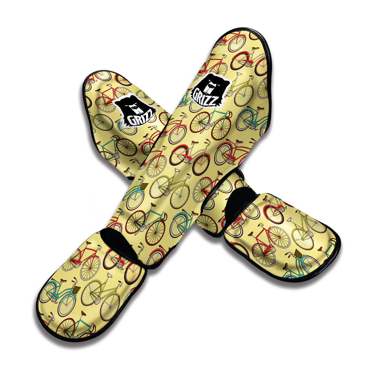 Pattern Print Bicycle Muay Thai Shin Guards-grizzshop