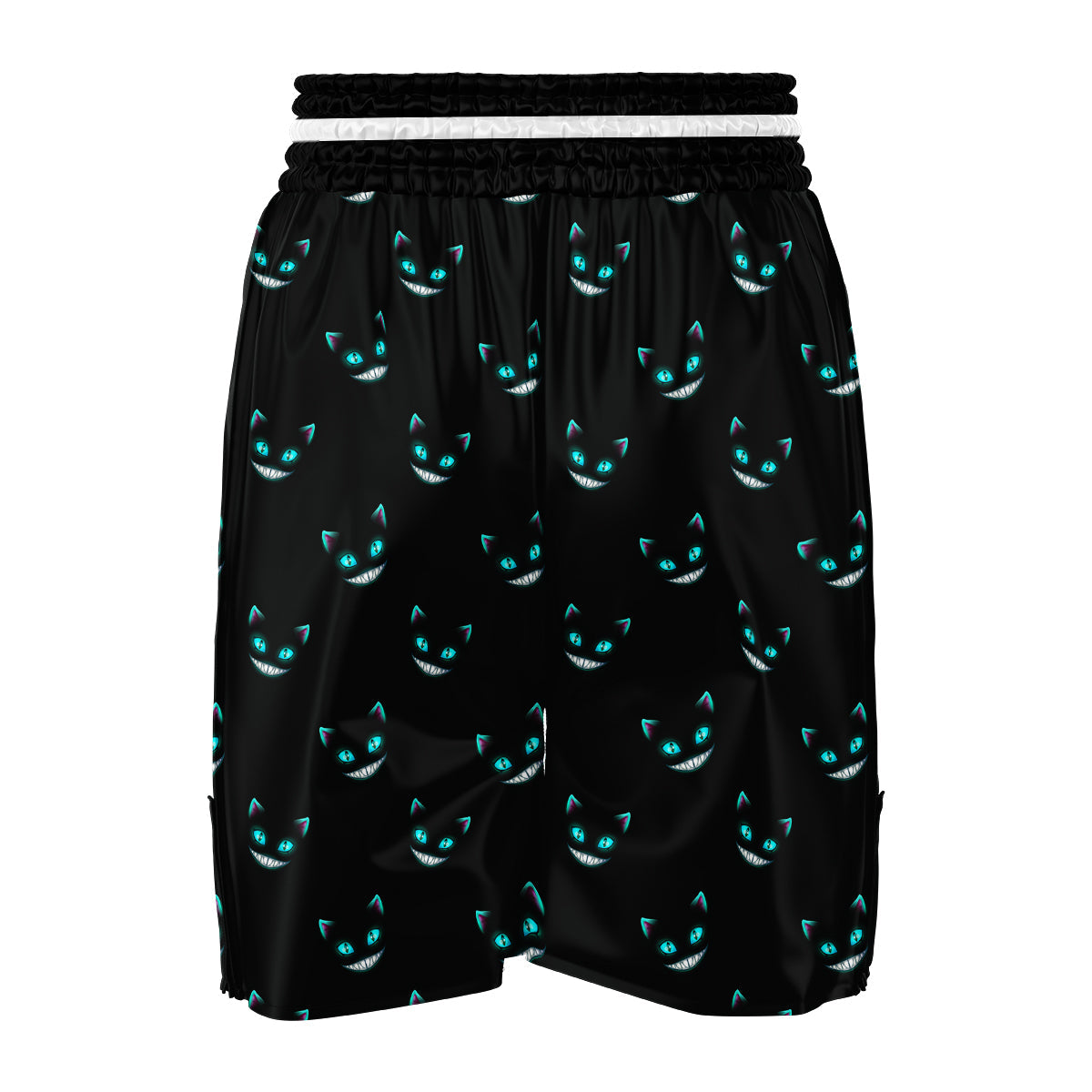 Pattern Print Black Cat Boxing Shorts-grizzshop