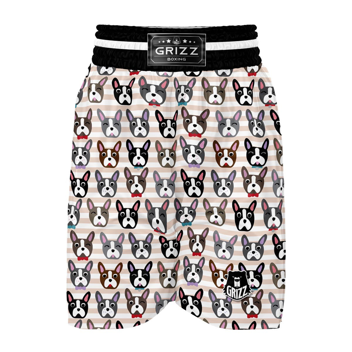 Pattern Print Boston Terrier Boxing Shorts-grizzshop
