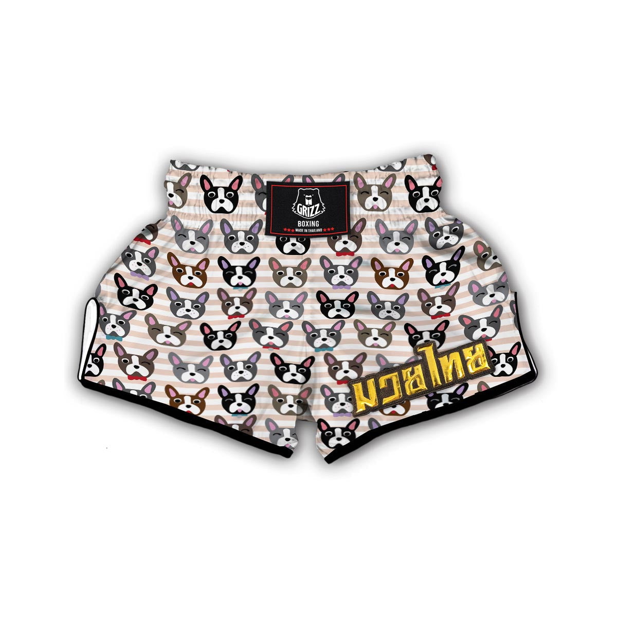 Pattern Print Boston Terrier Muay Thai Boxing Shorts-grizzshop