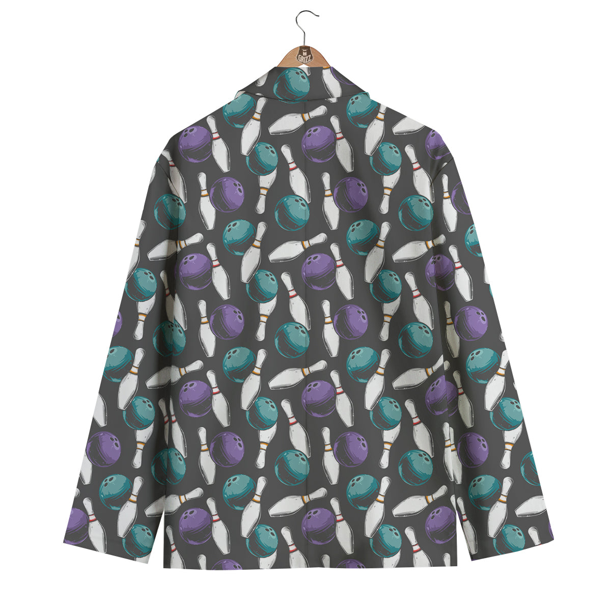 Pattern Print Bowling Men's Blazer-grizzshop