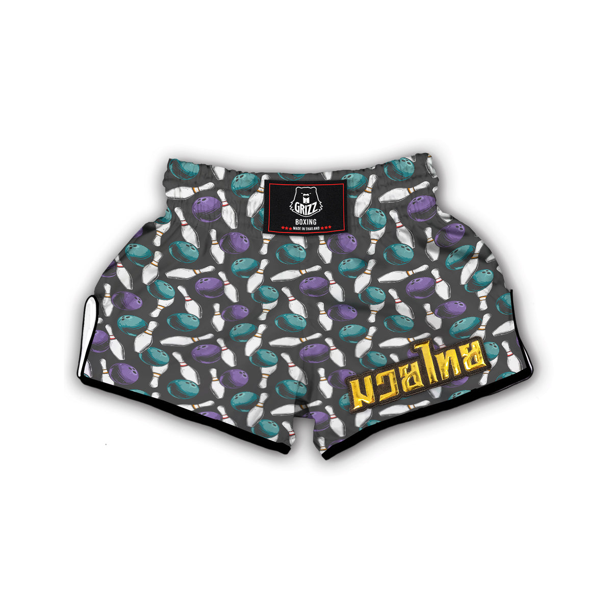 Pattern Print Bowling Muay Thai Boxing Shorts-grizzshop