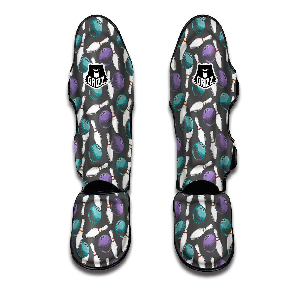 Pattern Print Bowling Muay Thai Shin Guards-grizzshop