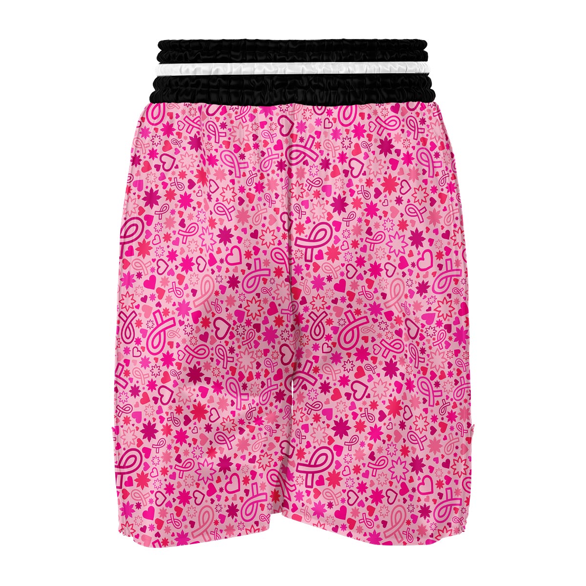 Pattern Print Breast Cancer Awareness Pink Ribbon Boxing Shorts-grizzshop