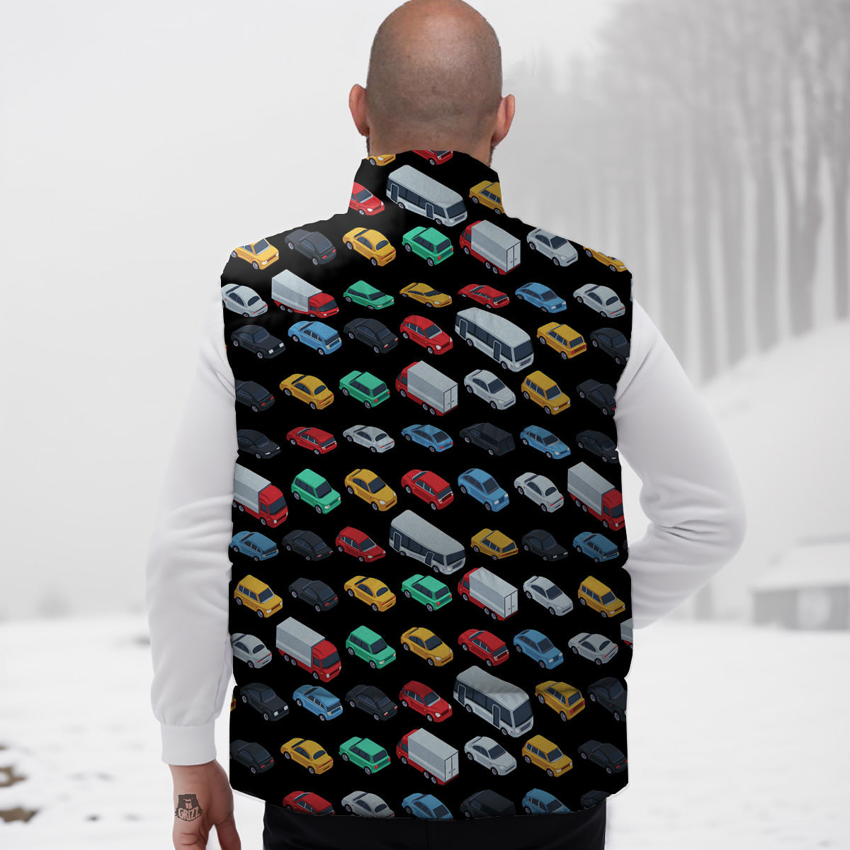 Pattern Print Breast Cancer Awareness Pink Ribbon Down Vest