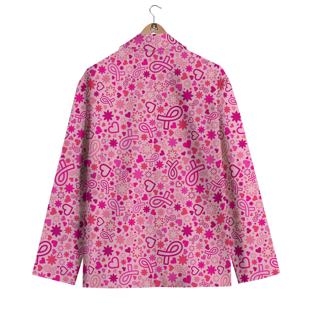 Pattern Print Breast Cancer Awareness Pink Ribbon Men's Blazer-grizzshop