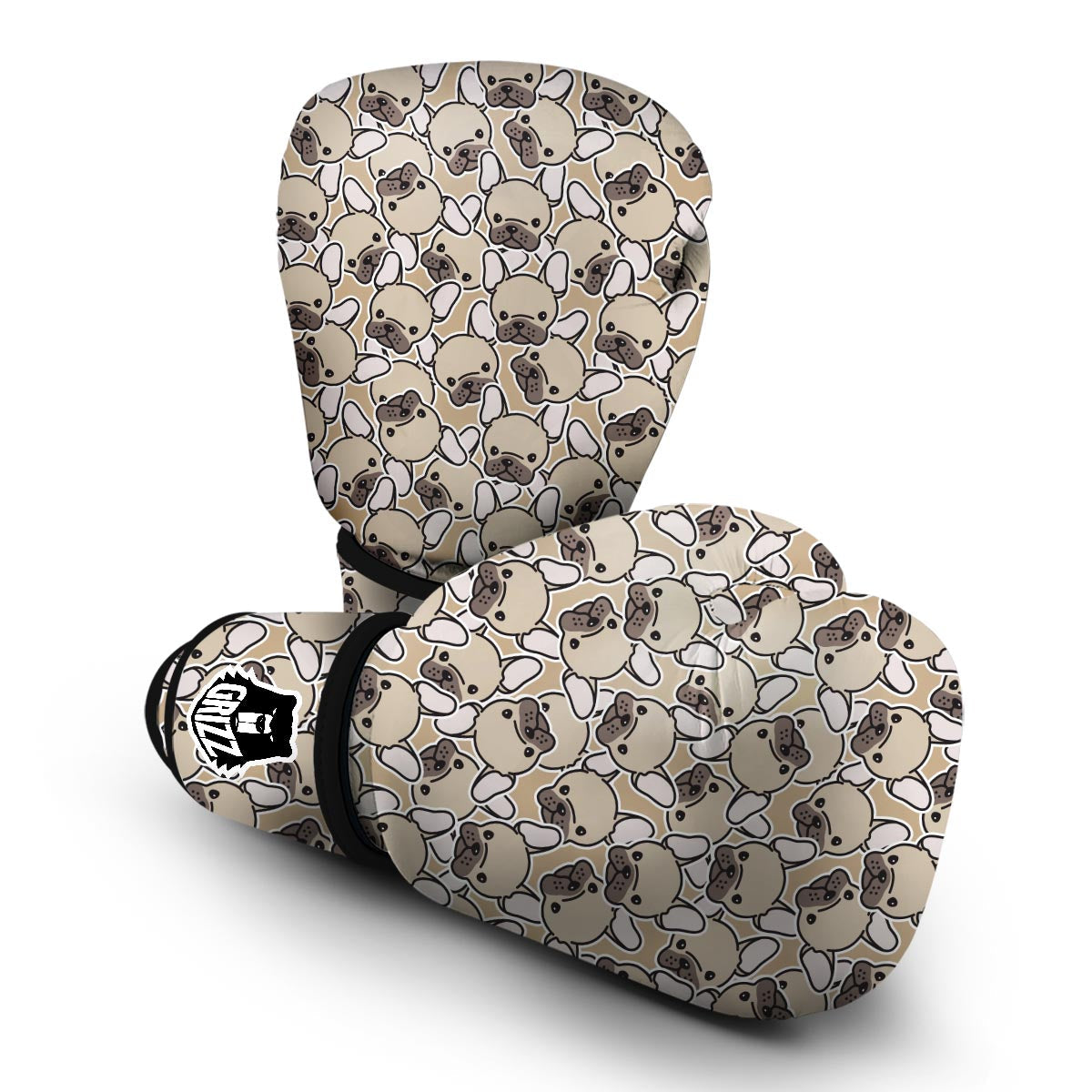 Pattern Print Bulldog Boxing Gloves-grizzshop