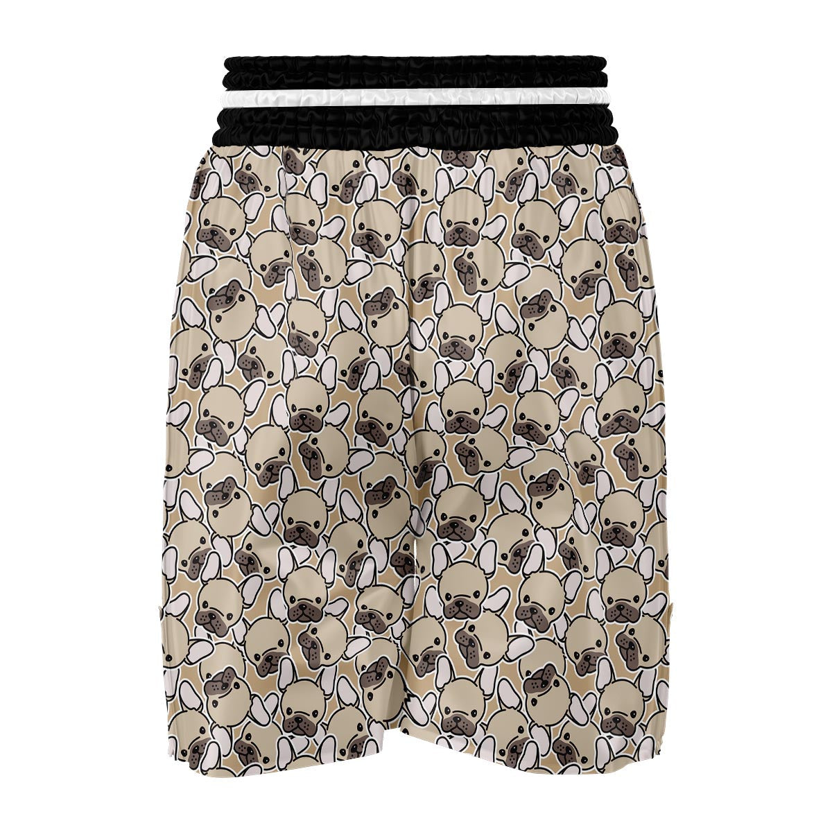 Pattern Print Bulldog Boxing Shorts-grizzshop