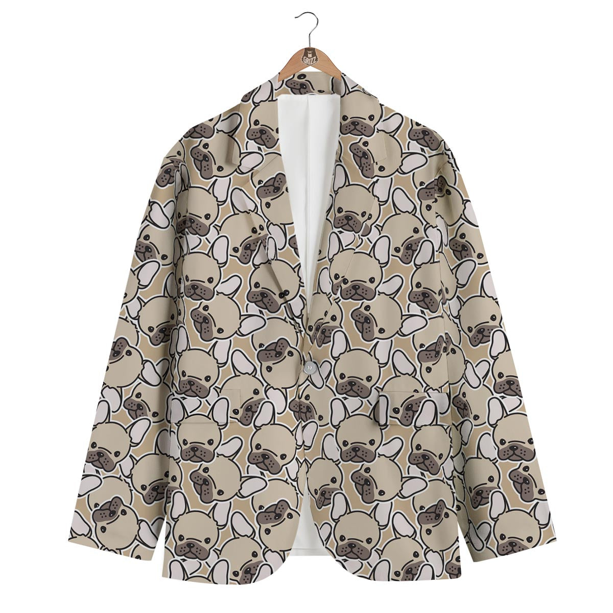 Pattern Print Bulldog Men's Blazer-grizzshop