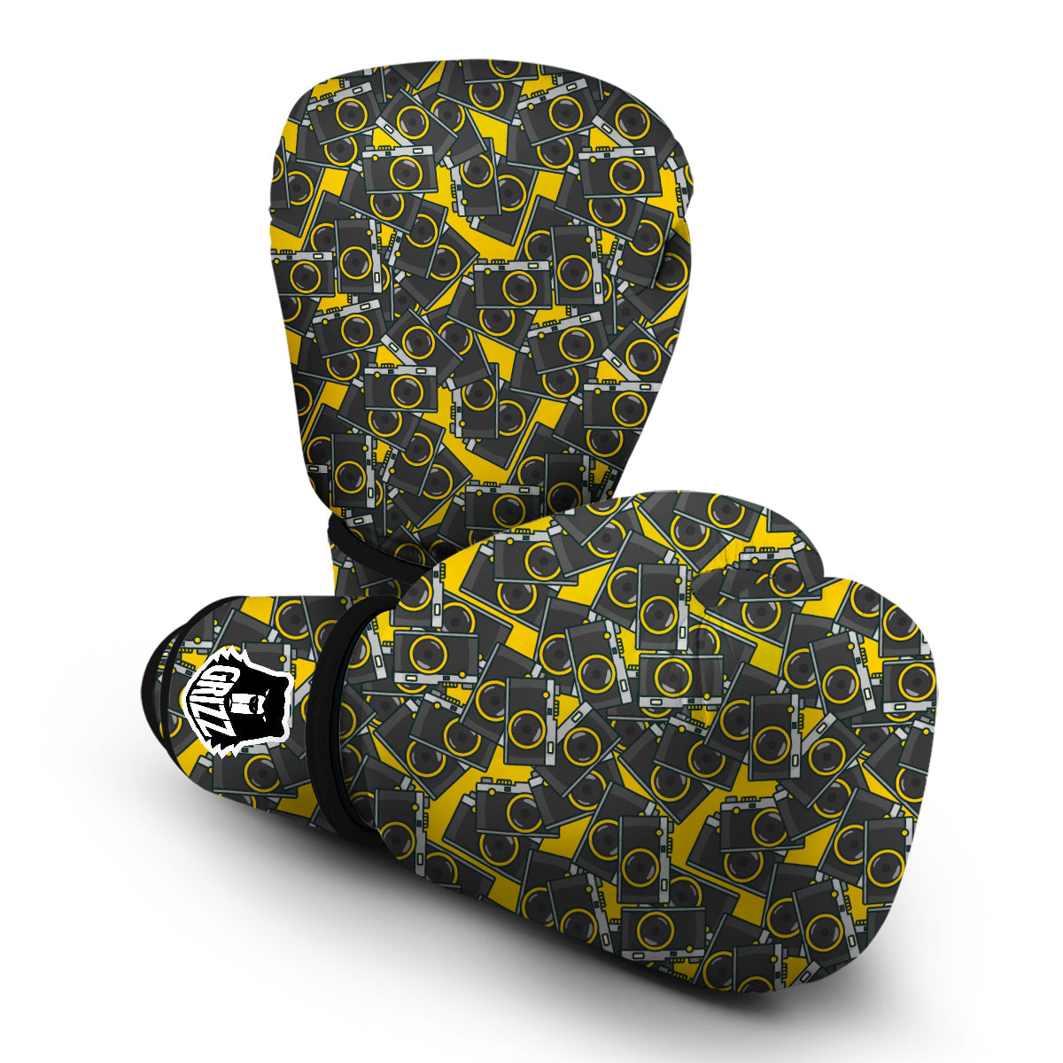 Pattern Print Camera Boxing Gloves-grizzshop