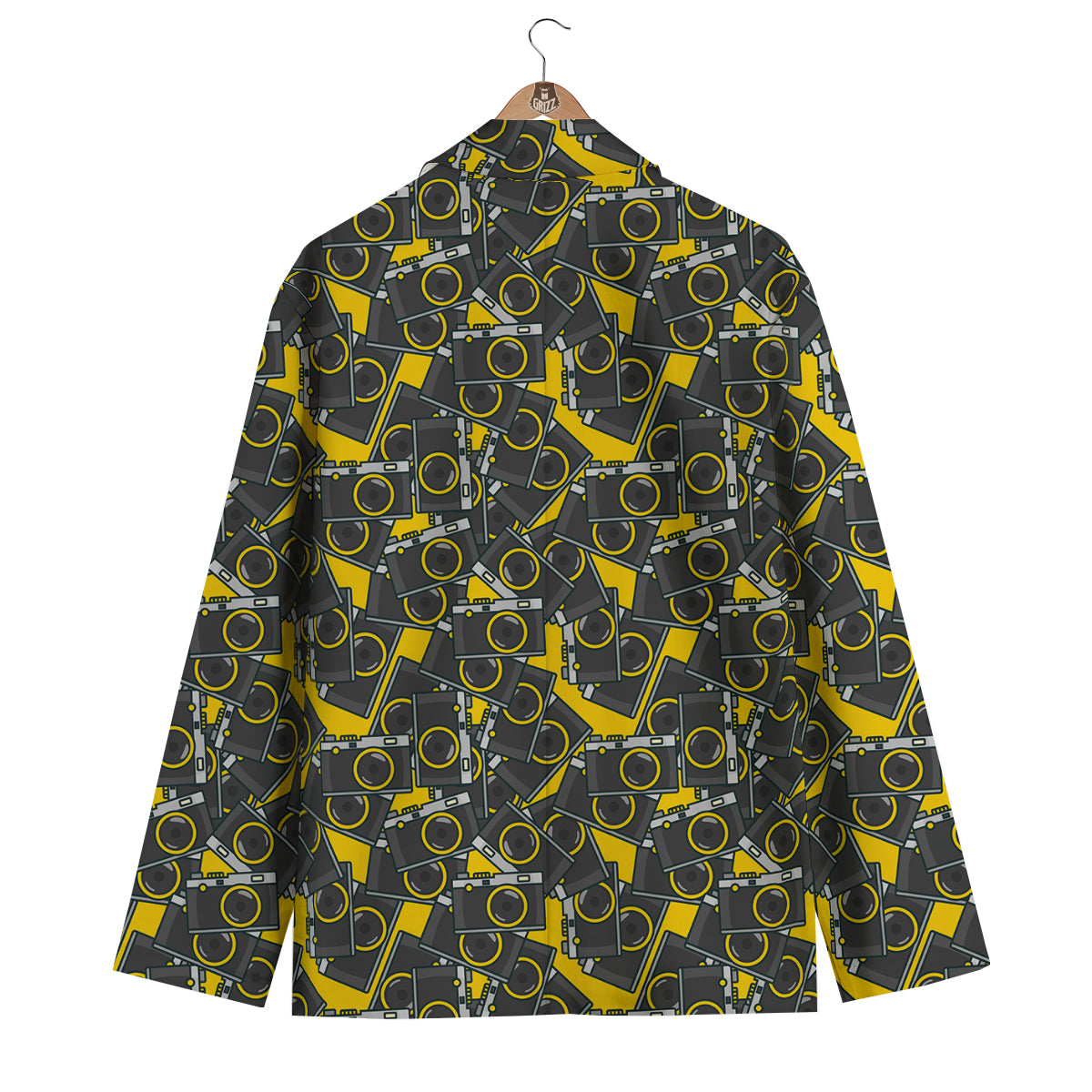 Pattern Print Camera Men's Blazer-grizzshop