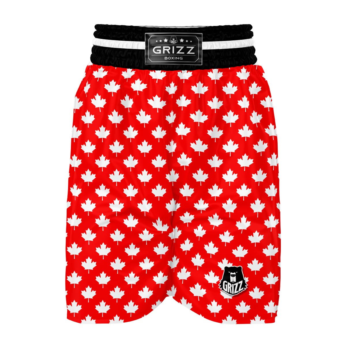 Pattern Print Canada Love Boxing Shorts-grizzshop
