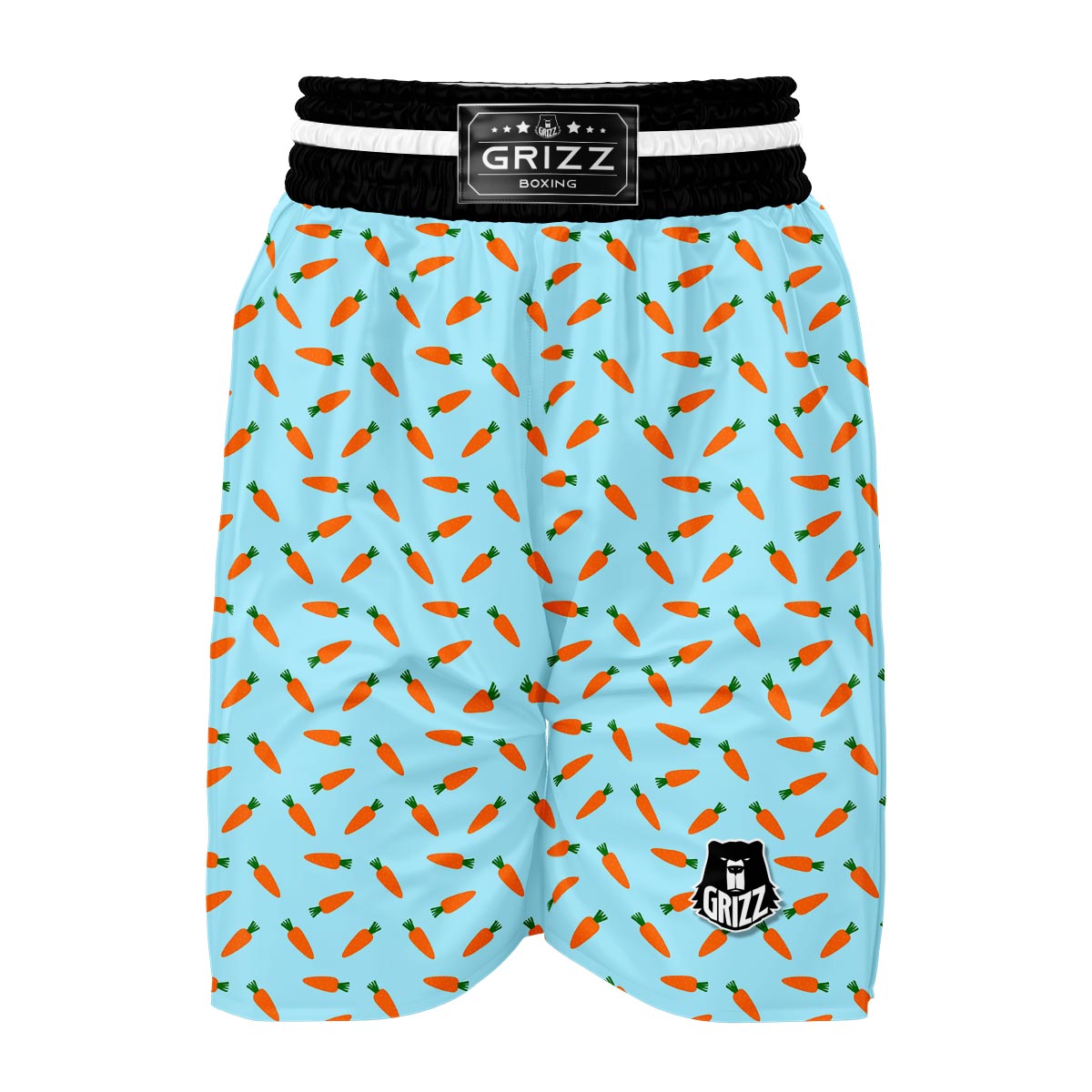 Pattern Print Carrot Boxing Shorts-grizzshop