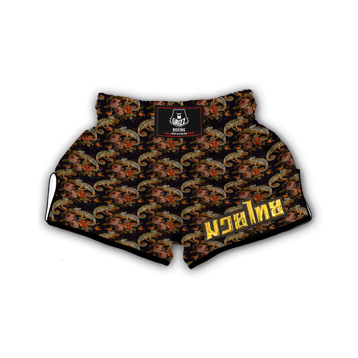 Pattern Print Chameleon Muay Thai Boxing Shorts-grizzshop