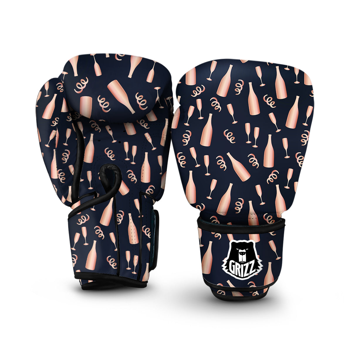 Pattern Print Champagne Boxing Gloves-grizzshop