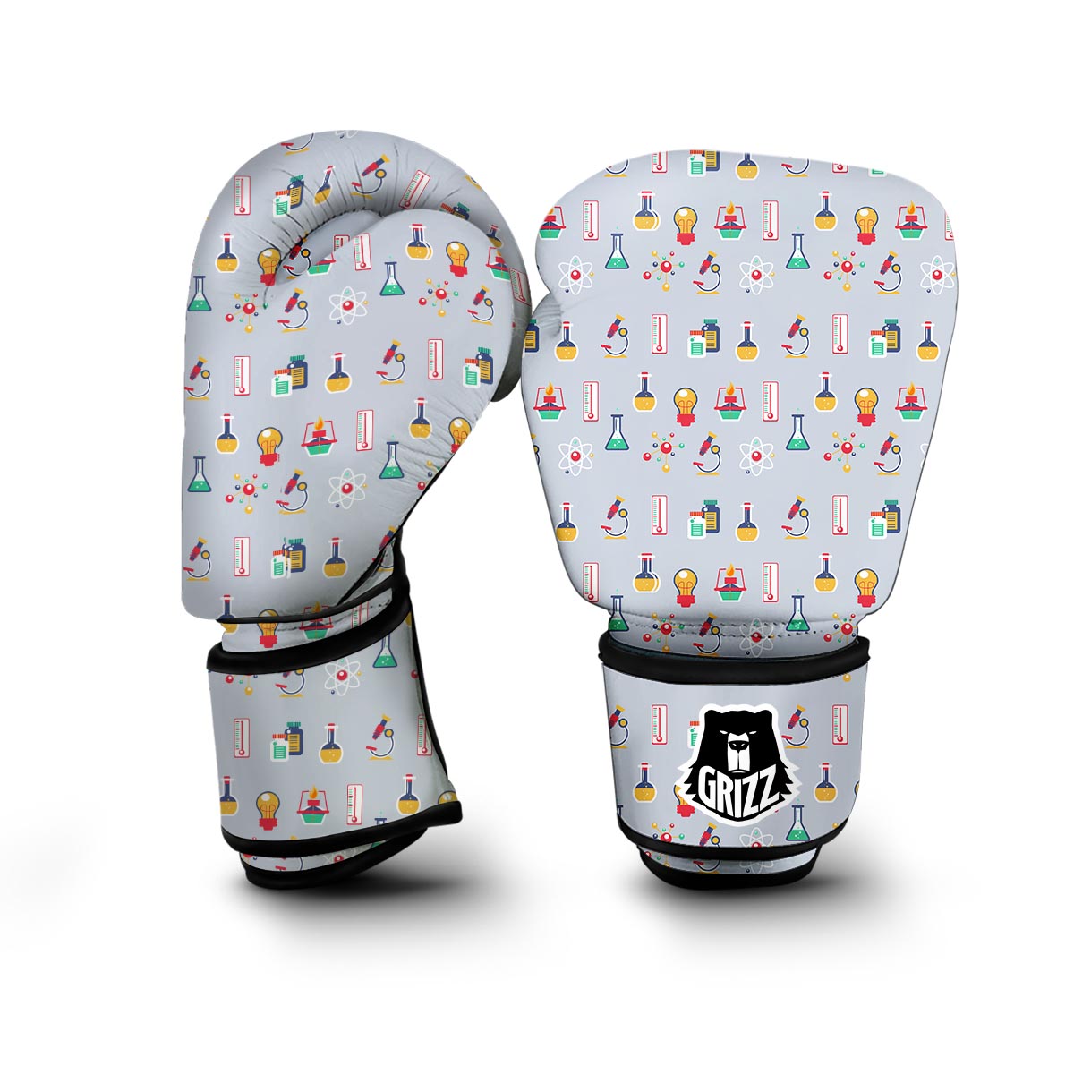 Pattern Print Chemistry Science Boxing Gloves-grizzshop