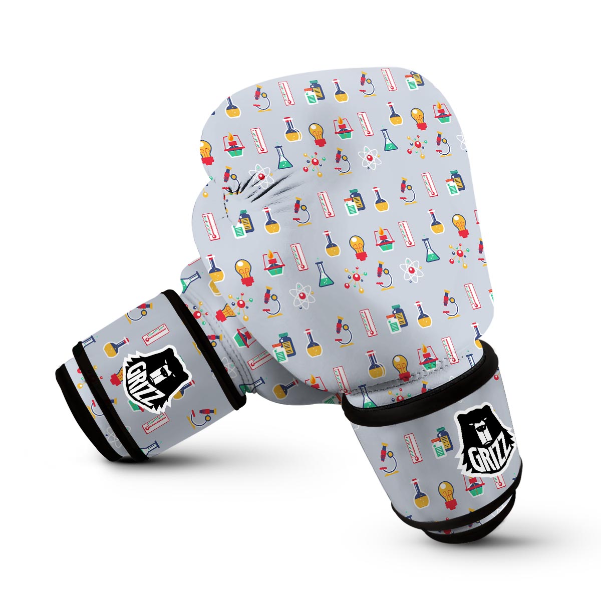 Pattern Print Chemistry Science Boxing Gloves-grizzshop