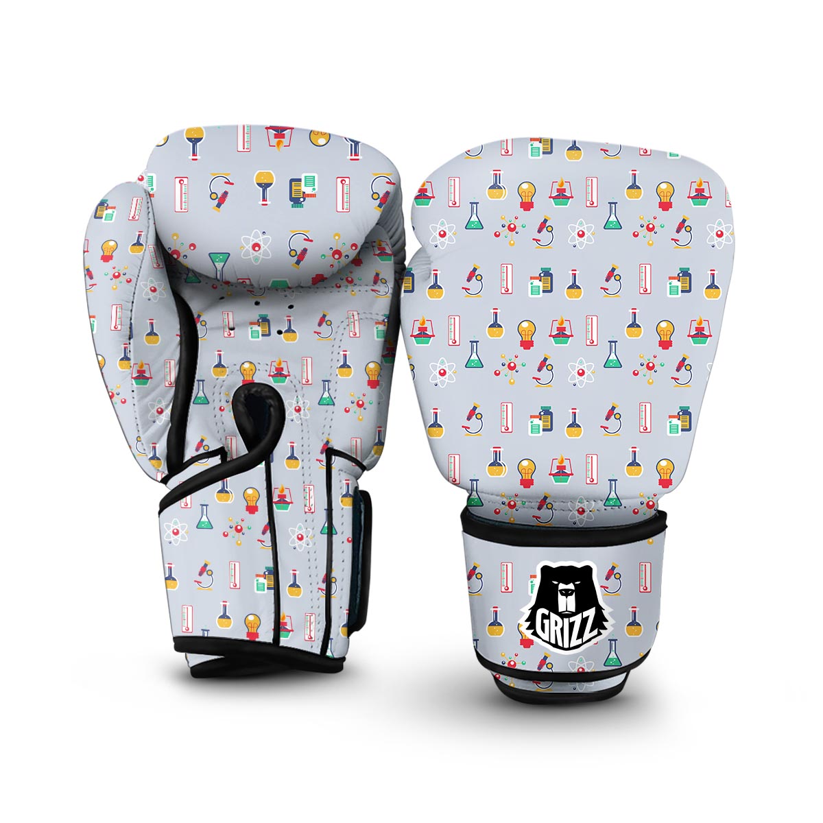 Pattern Print Chemistry Science Boxing Gloves-grizzshop