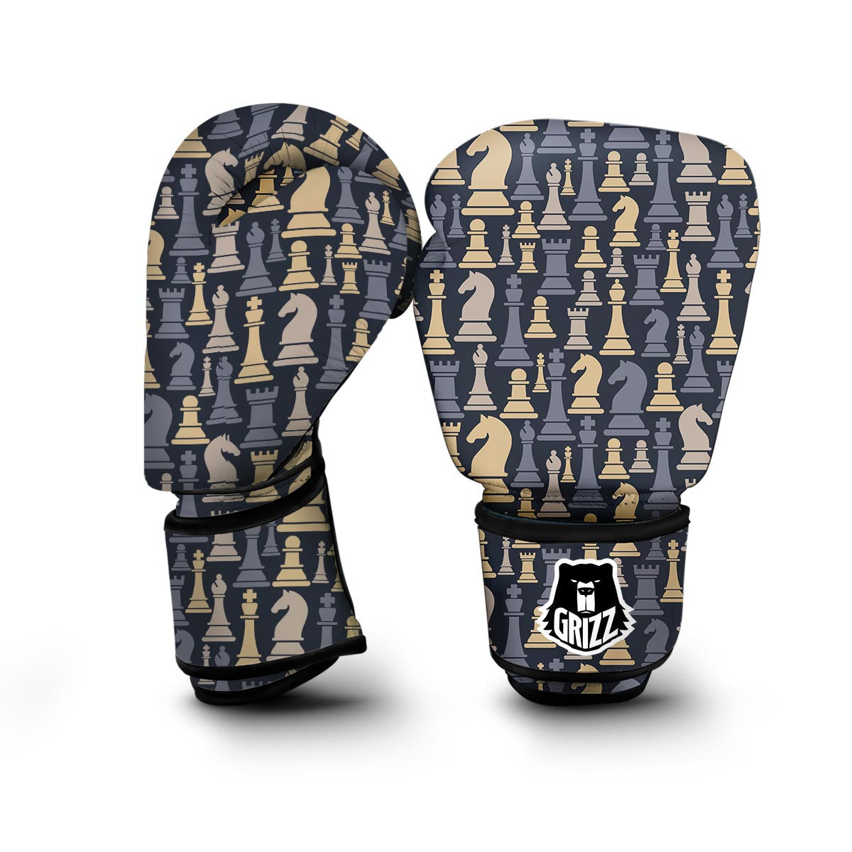 Pattern Print Chess Boxing Gloves-grizzshop