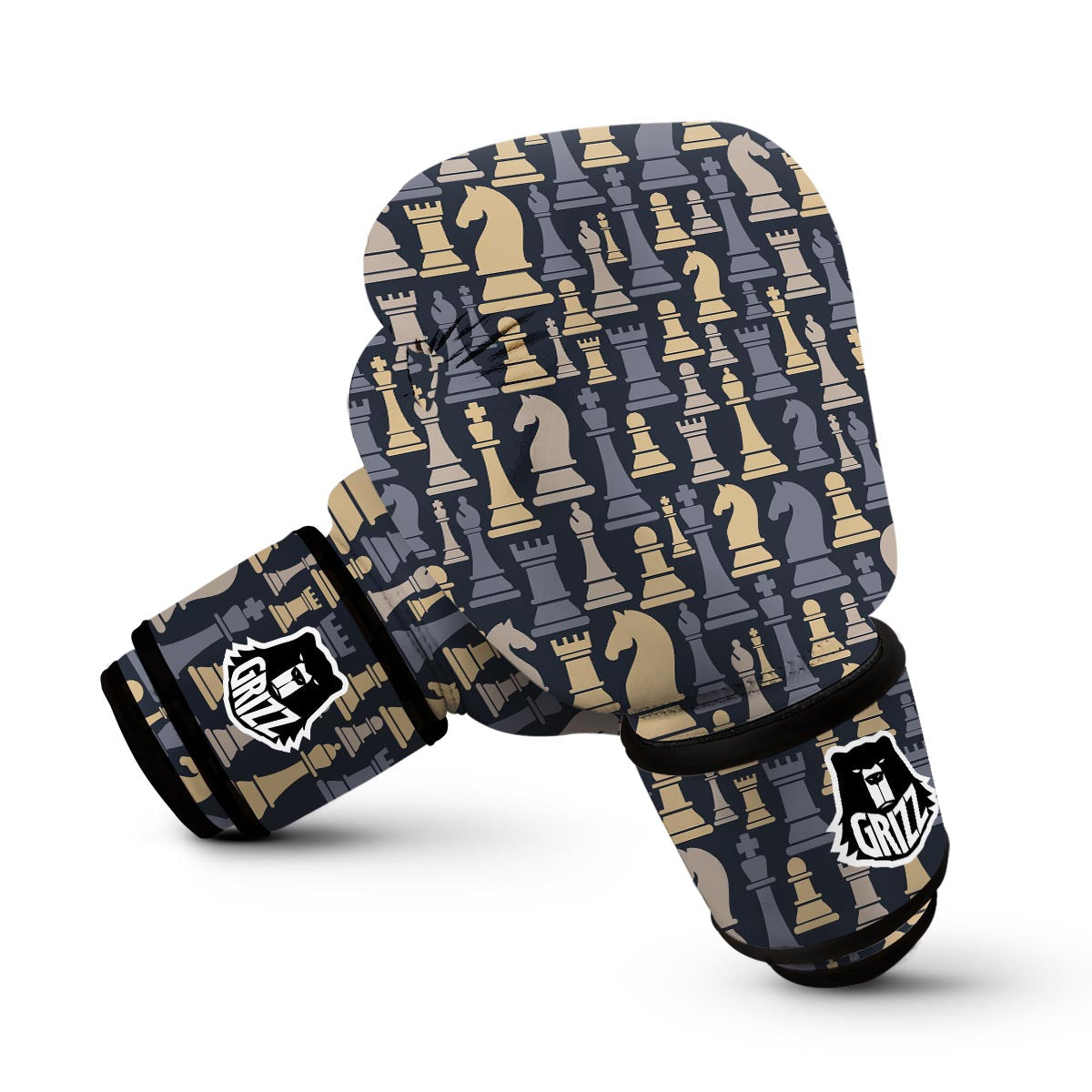 Pattern Print Chess Boxing Gloves-grizzshop