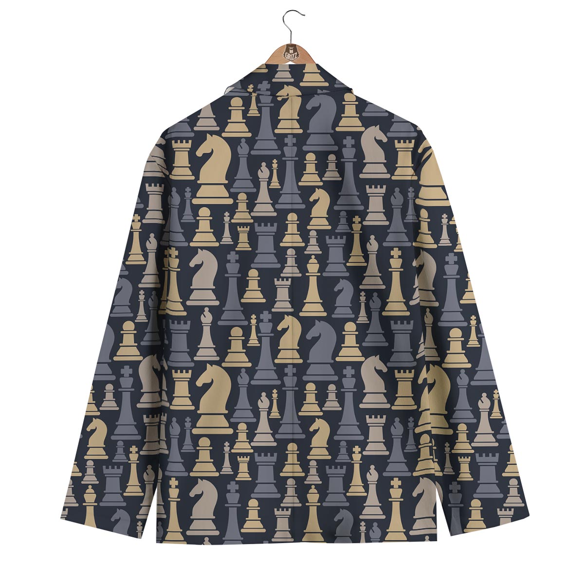 Pattern Print Chess Men's Blazer-grizzshop