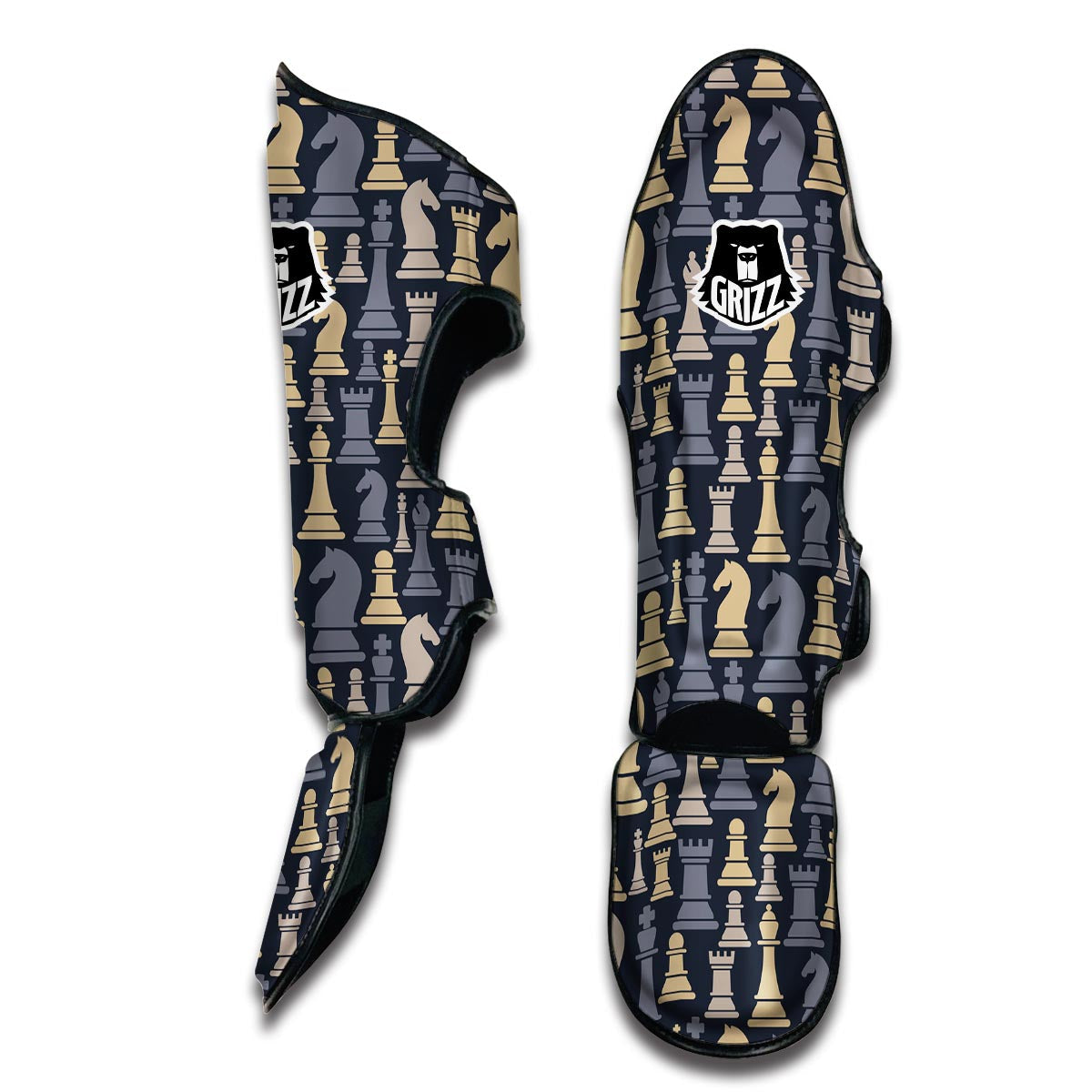 Pattern Print Chess Muay Thai Shin Guards-grizzshop