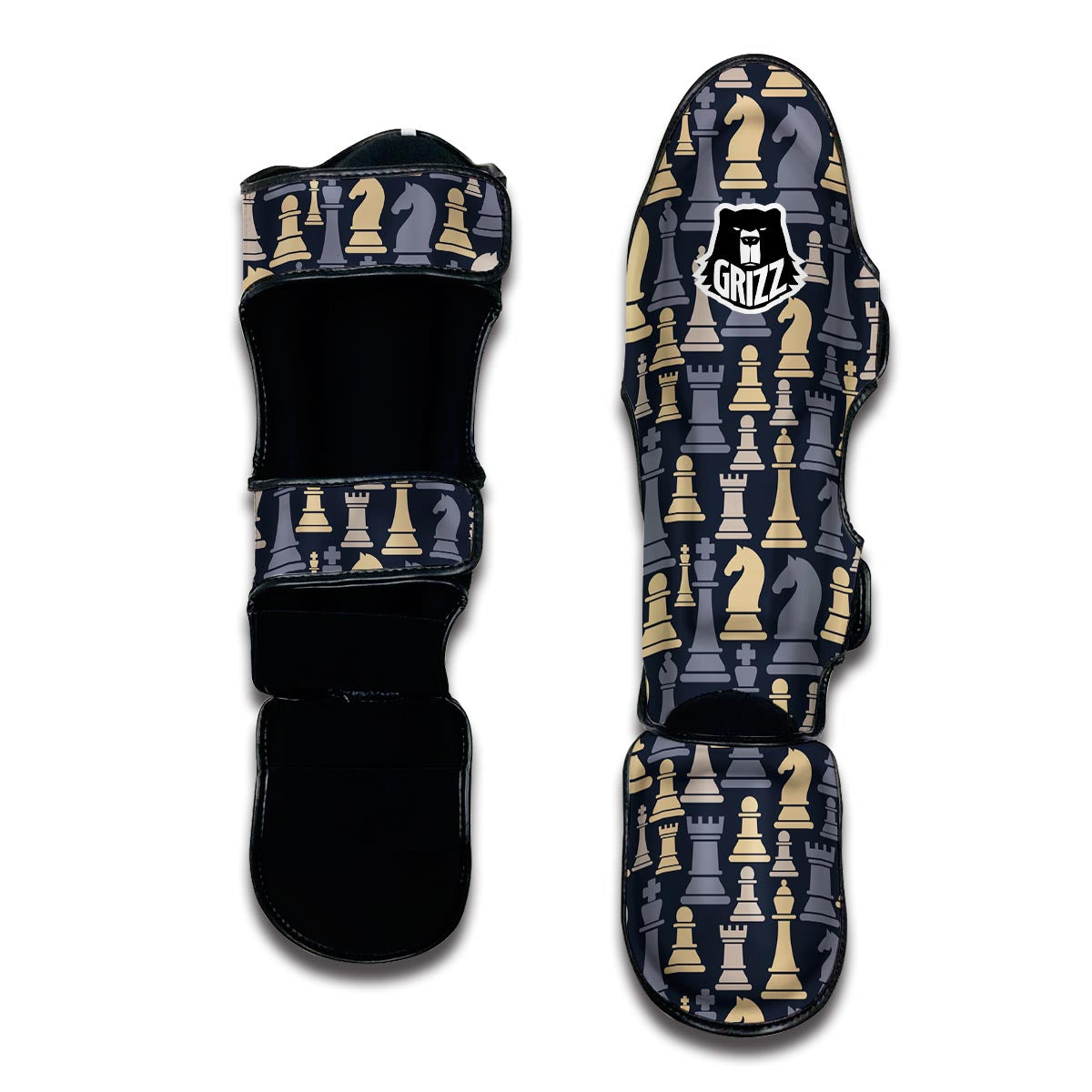 Pattern Print Chess Muay Thai Shin Guards-grizzshop